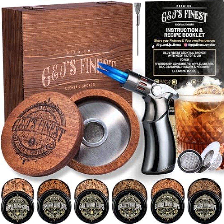 Smoker Box Wood Chip - Whiskey Smoker Kit with QuadTorch, 6