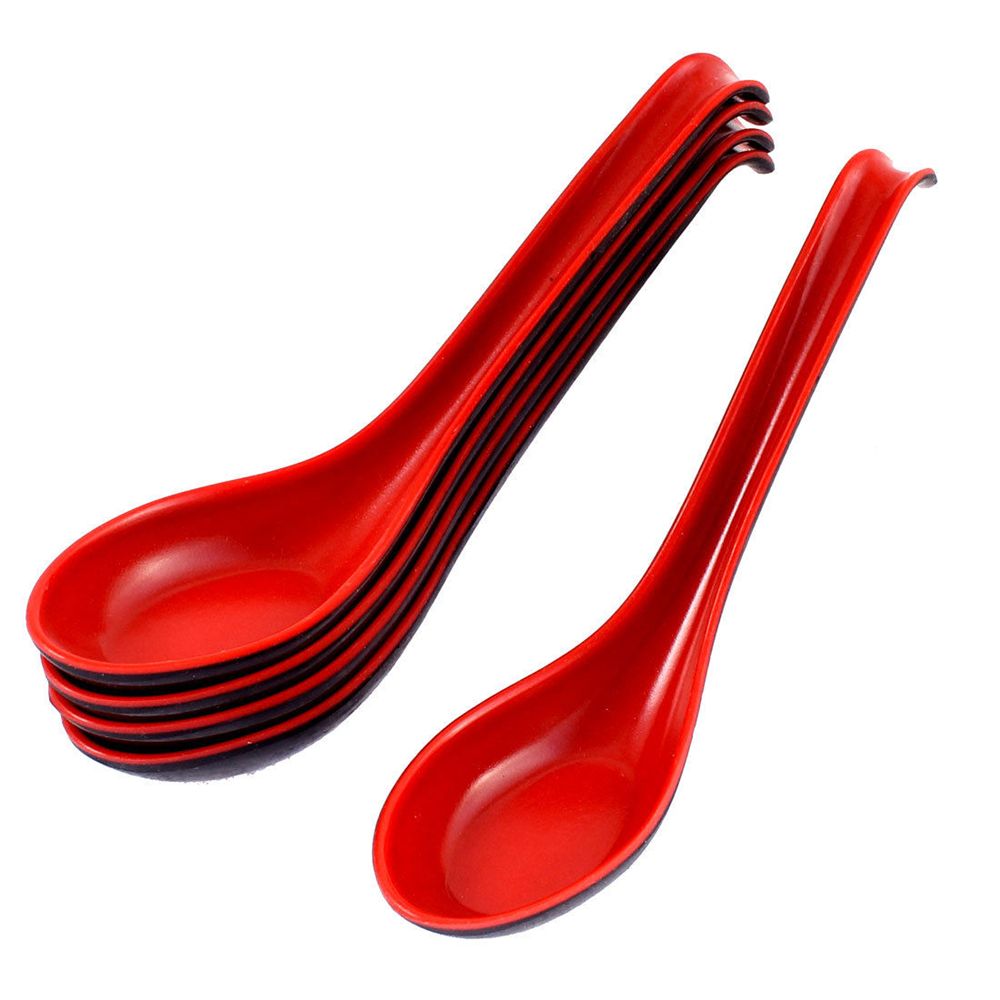 Home Cooking Restaurant - Black Red Plastic Spoon Home Flatware