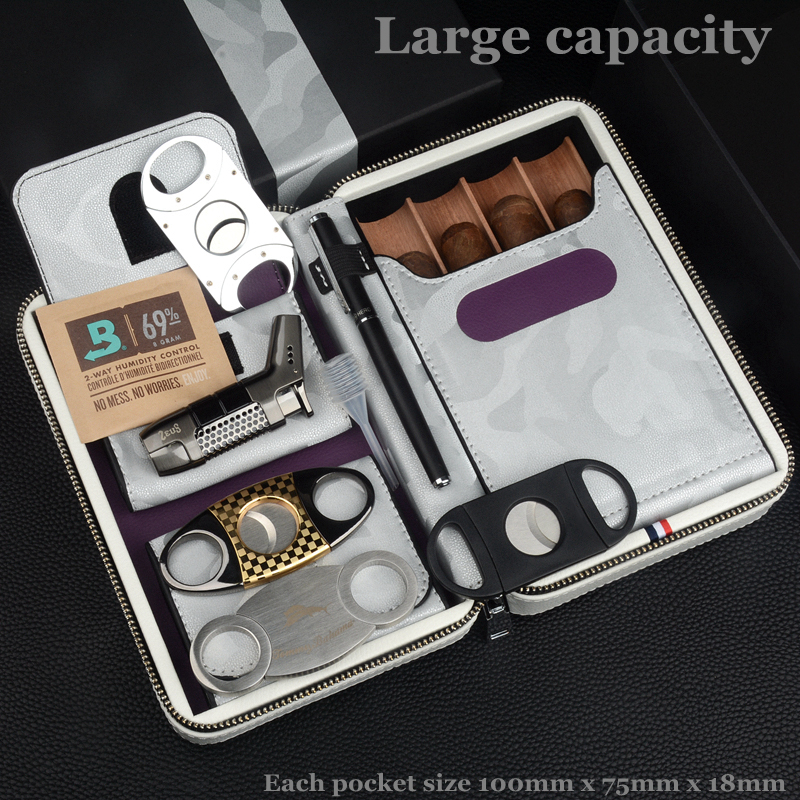 Travel Cigar Case Leather Ciga - Smoker Box Wood Chip review and price