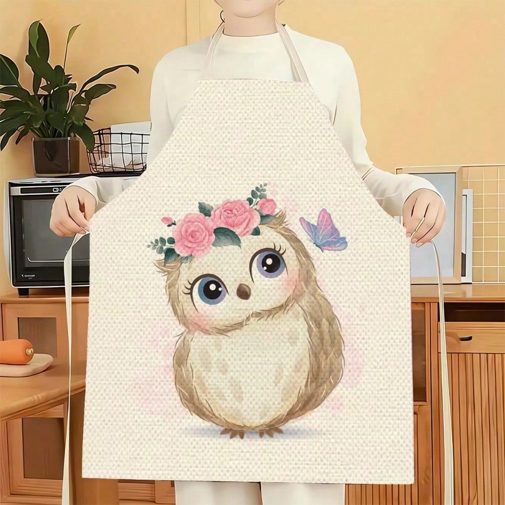 1pc A Cute Owl-Patterned Linen - Home Cooking On review and price