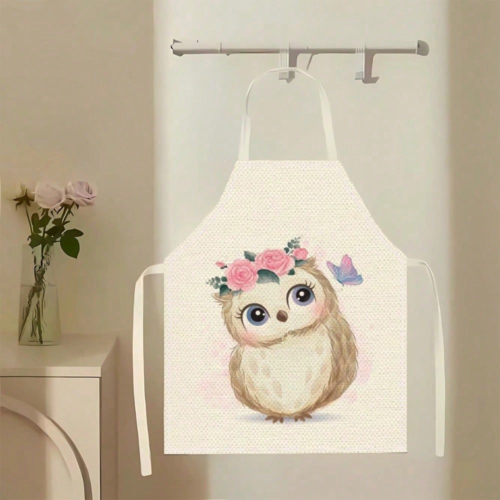1pc A Cute Owl-Patterned Linen - Home Cooking On review and price