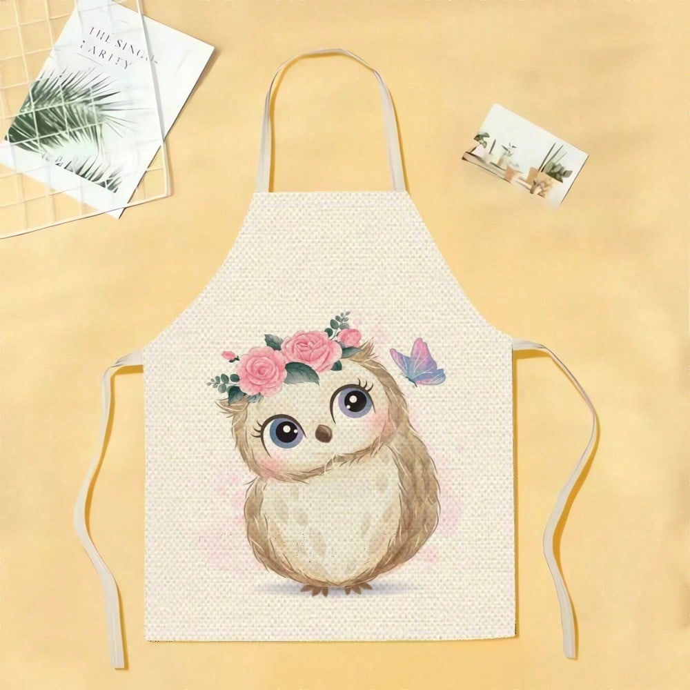 1pc A Cute Owl-Patterned Linen - Home Cooking On review and price