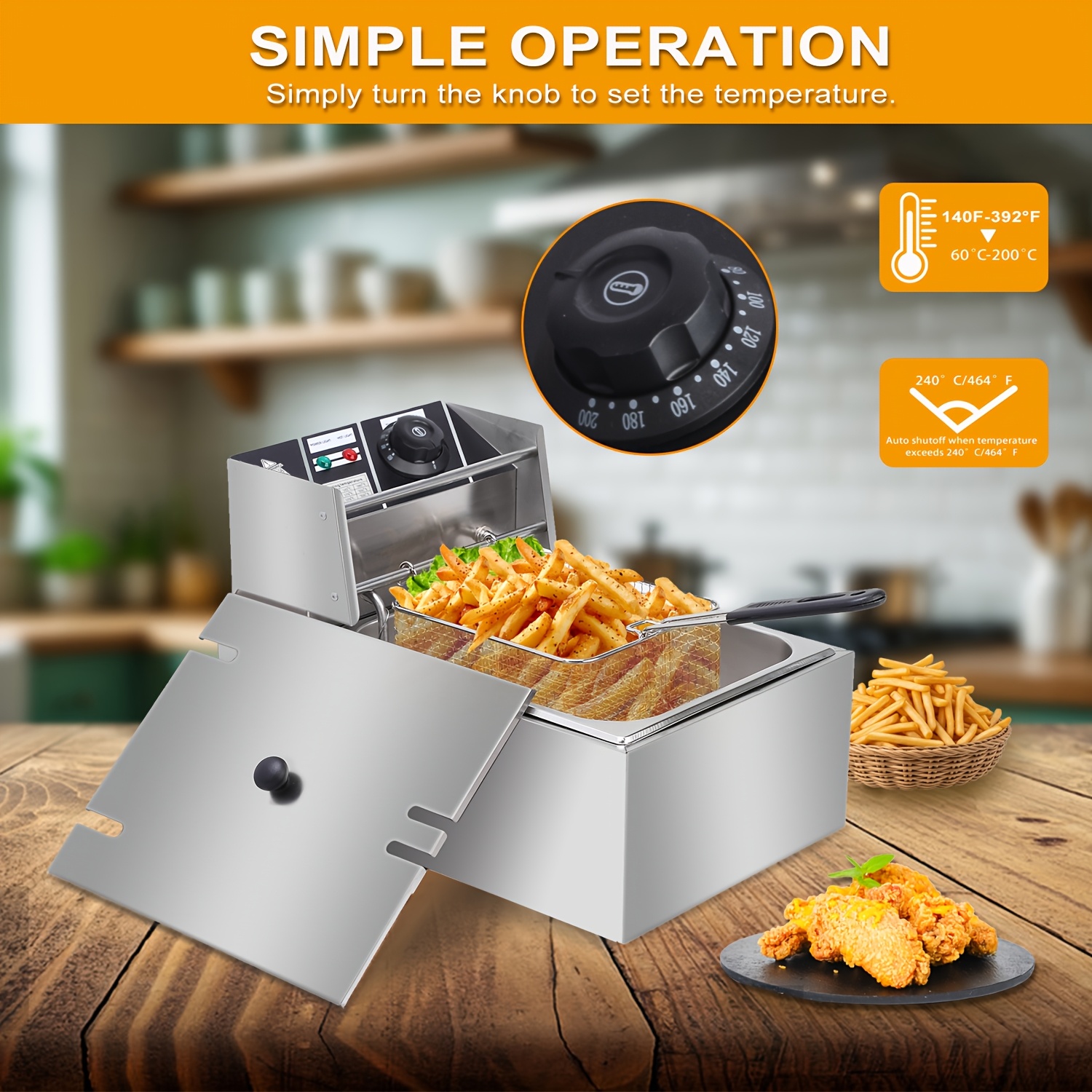 1.59gal Electric Deep Fryer, w - Home Cooking Restaurant review and price