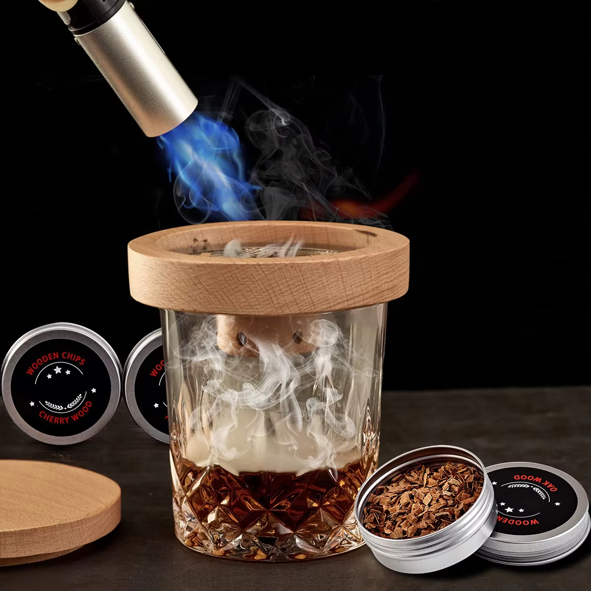 NEW Cocktail Smoker Set Bar Wo - Smoker Box Wood Chip review and price