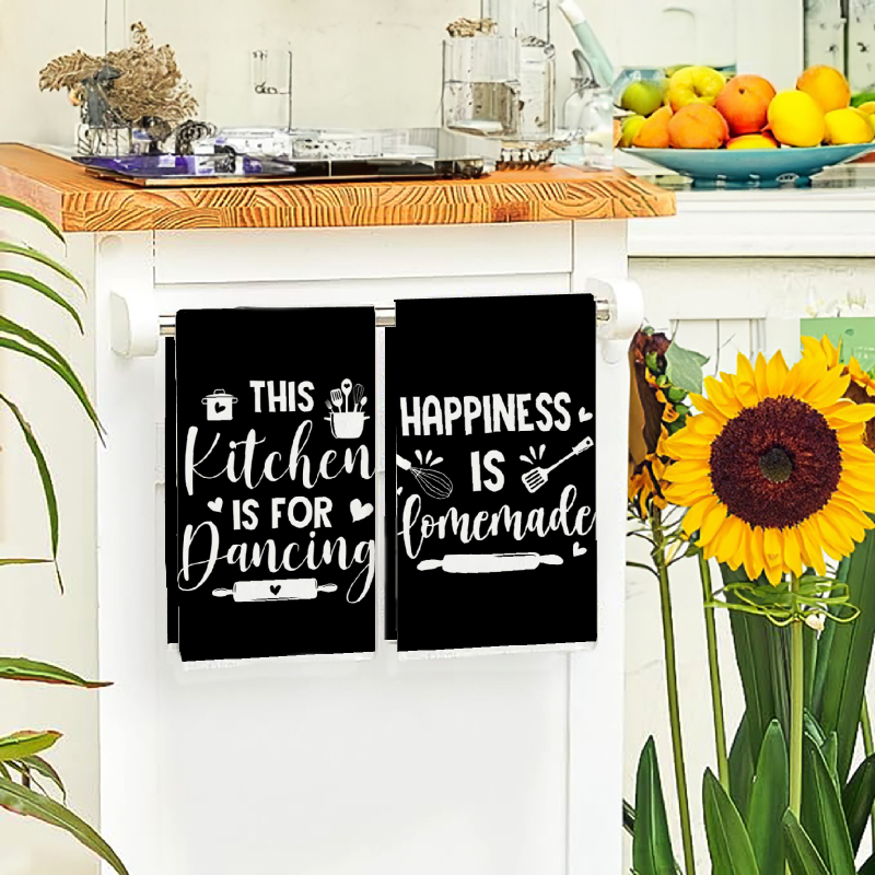 2Pcs, Kitchen Towels with Fun  - Home Cooking On review and price