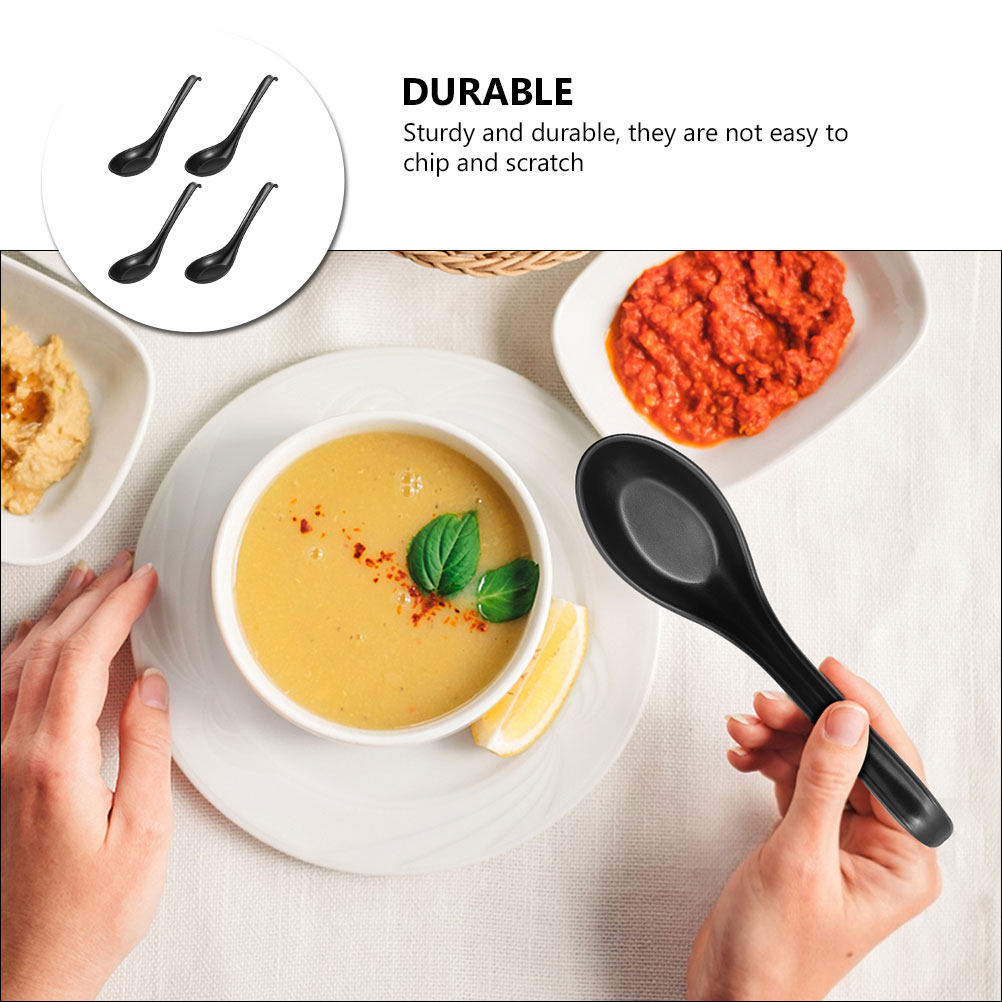 4Pcs Melamine Soup Spoons Stur - Home Cooking Japanese Food review and price